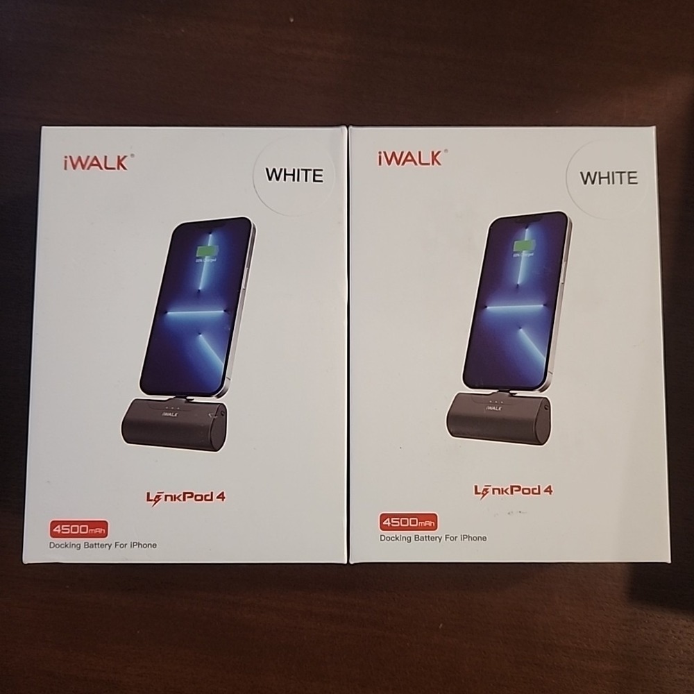 2 iWALK LinkPod4 4500mAh Portable IPhone Charger White, DBL4500L